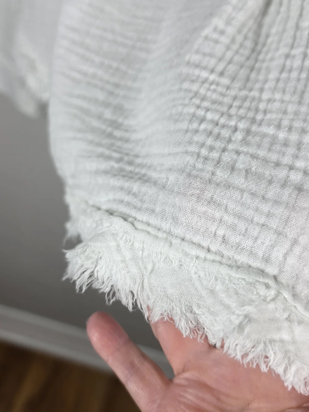 FREE PEOPLE GAUZY CRINKLE COTTON BLOUSE